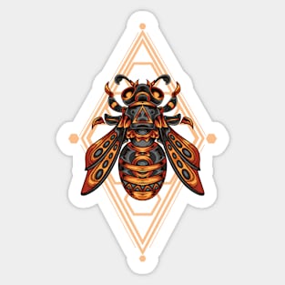 Brown Bee Ornament Sticker